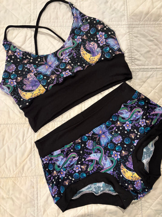 36D/ L Boyshort Brief Set